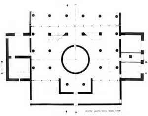 Architettura Mediterranea: La casa pi bella del mondo, 1988 (Concorso Internazionale di Architettura) Pianta del piano terra  Francesco Saverio ALESSIO copyright 1988; con l'Ing. Giuseppe Pio ALESSIO 