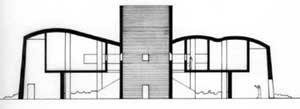 Architettura Mediterranea: La casa pi bella del mondo, 1988 (Concorso Internazionale di Architettura) Sezione A-A Francesco Saverio ALESSIO copyright 1988; con l'Ing. Giuseppe Pio ALESSIO