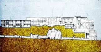 Architettura Mediterranea: XVII Triennale di Milano, 1987: Sottosuolo partenopeo e architettura ipogea greco romana: Napoli, Cavità nel Monte Echia, Grotte Carafa