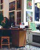 Nadia Laporte au bureau de la Galerie d'art Arcima - 161, rue Saint-Jacques - Paris