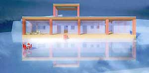 Computer Science for art: da "Le citt&agrave; della Gojia":  La villa del Poeta - Francesco Saverio ALESSIO copyright &copy; 2005 - Rendering 3D eseguito con un software per CAD ( Computer Aided Design )