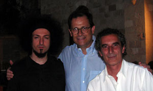 Emiliano Morrone, Ferruccio Pinotti e Francesco Saverio Alessio a Palagianello il 20 luglio 2008 - fotografia di Carmine Talerico - copyleft