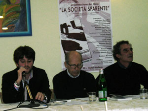 Presentazione di La societ sparente a San Giovanni in Fiore, 11 novembre 2007 - da sinistra: Vincenzo Tiano, Salvatore Borsellino, Francesco Saverio Alessio - fotografia di Carmine Talerico - copyright, 2007